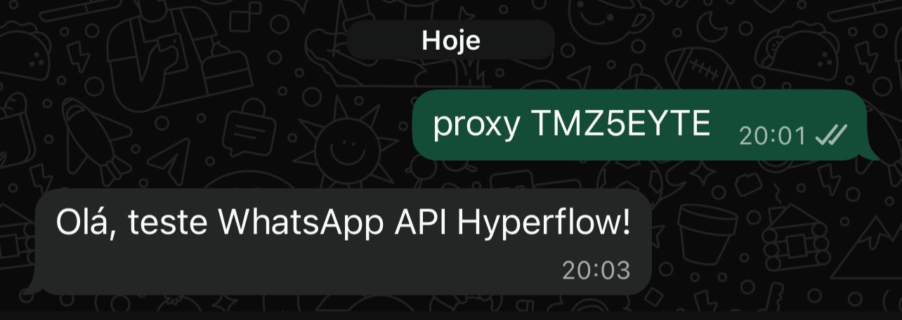 Mensagem para ativar o broker Hyperflow